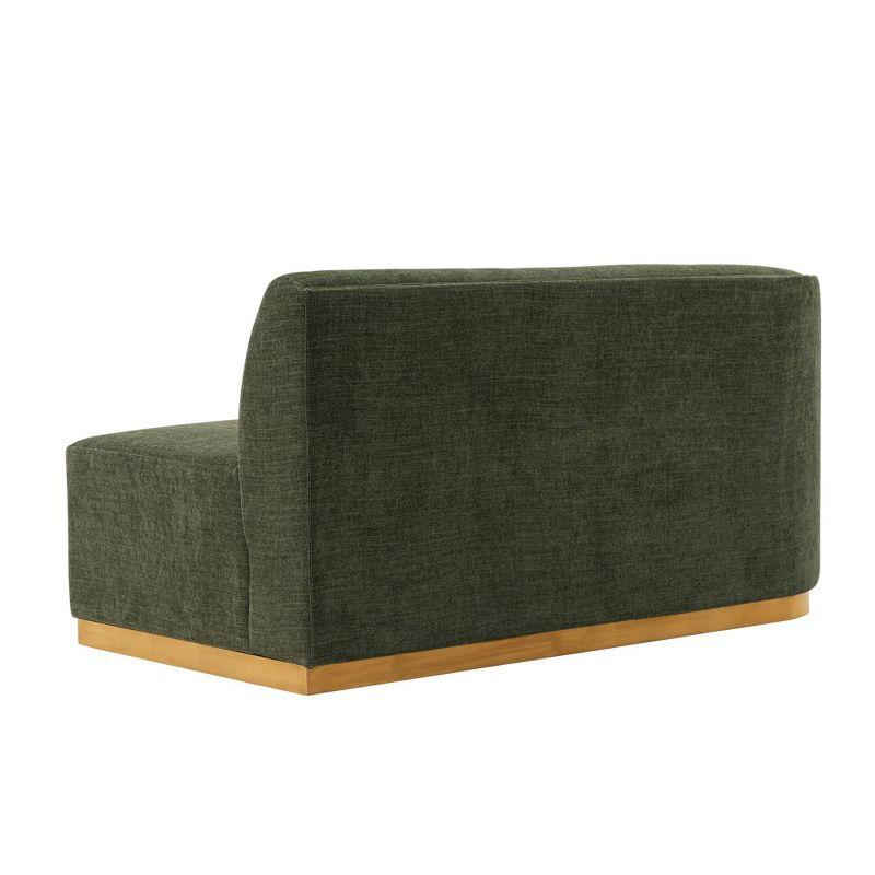 131.89" Daria Linen Upholstered Sofa Sectional with Pillows Olive Green - Manhattan Comfort