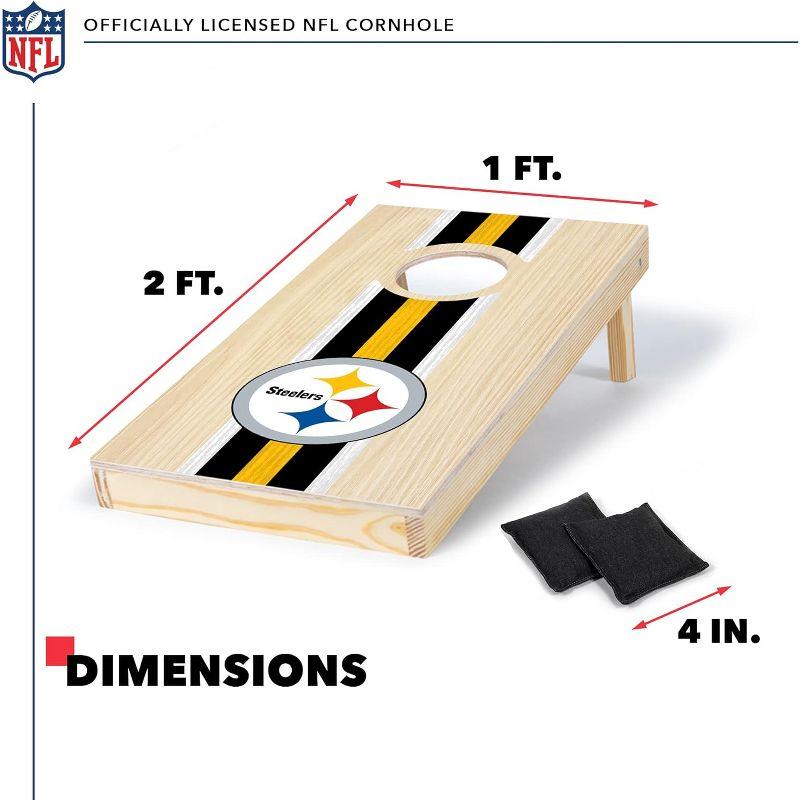 NFL Pittsburgh Steelers Small Wood Cornhole Set with Bean Bags