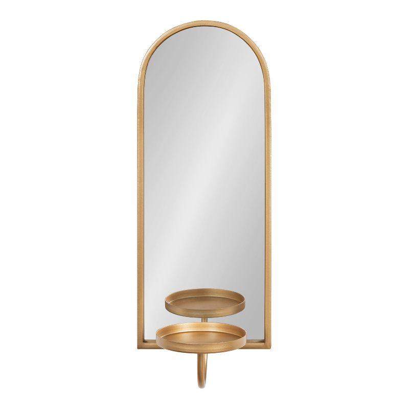 Kate and Laurel Ezerin Arch Metal Wall Sconce, 6x5x16, Gold