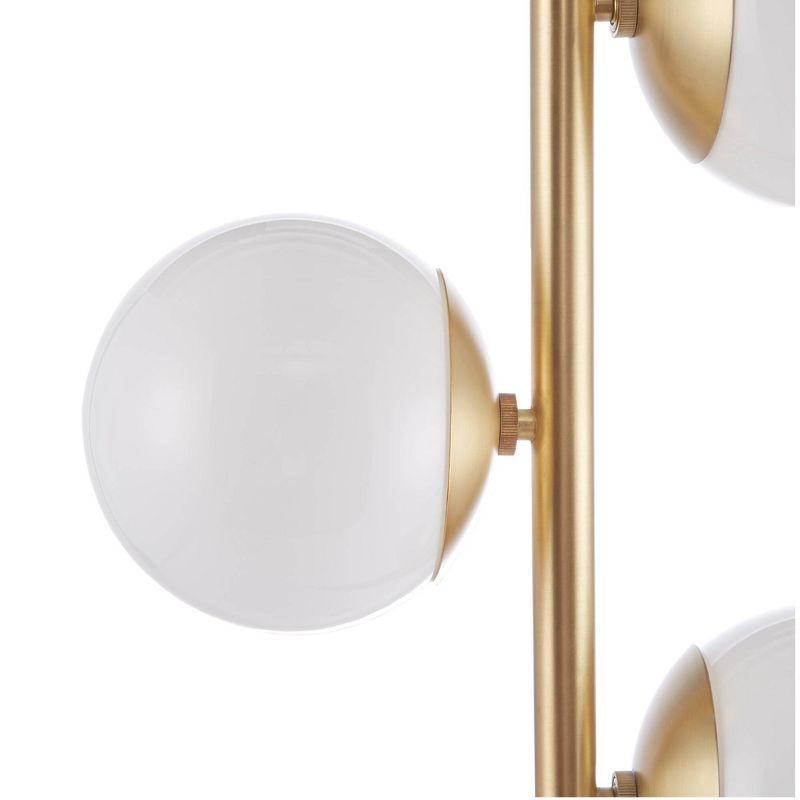 Holloway Floor Lamp (Includes LED Light Bulb) White/Gold: Ink+Ivy 3-Globe Marble Base, No Assembly Required