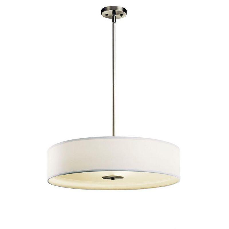 24" 3 Light Convertible Pendant Brushed Nickel