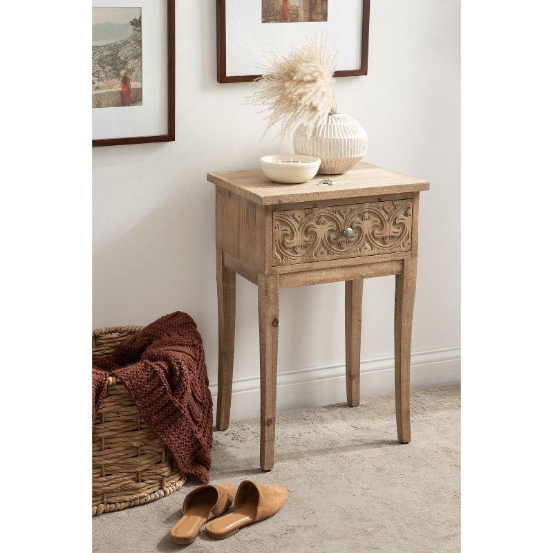 Kate and Laurel Cassetta Rectangle Wood Side Table, 19x14x28, Rustic Brown
