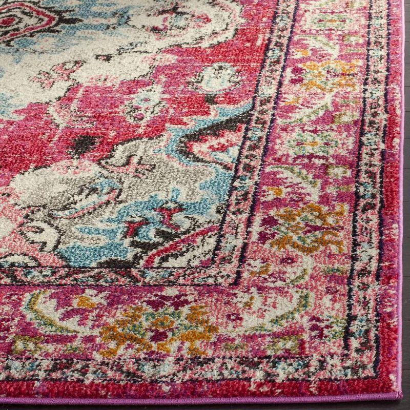 Monaco MNC243 Power Loomed Indoor Area Rug - Pink/Multi - 5'x5' - Safavieh