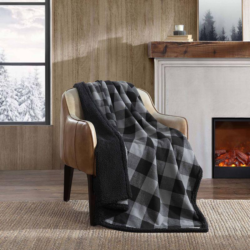 Eddie Bauer Eddie Bauer Cabin Plaid Flannel/Sherpa Throw Blanket