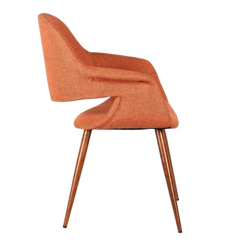 Phoebe Mid-Century Dining Chair Pumpkin - Armen Living: Upholstered, Walnut Legs, 250lb Capacity