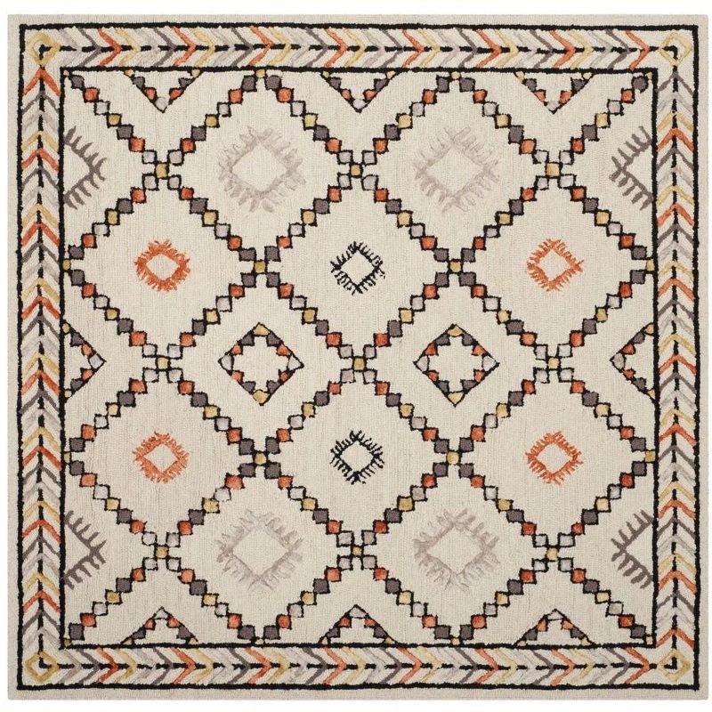 Bellagio BLG548 Hand Tufted Area Rug - Ivory/Multi - 5'x5' - Safavieh.