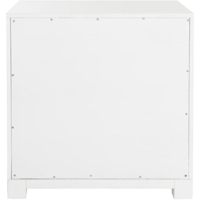 Raina 3 Drawer Greek Key Nightstand - FOX6278 - White - Safavieh Couture