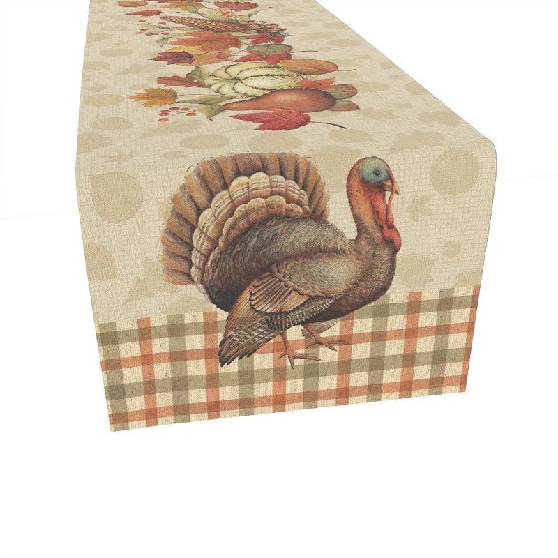 Bountiful Harvest Multicolor Polyester Thanksgiving Table Runner