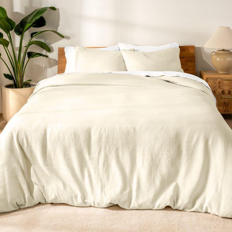 Bare Home Modern & Contemporary 100% Linen Duvet Cover Set