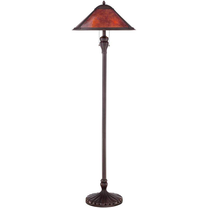 Rustic Bronze Floor Lamp with Natural Mica Shade