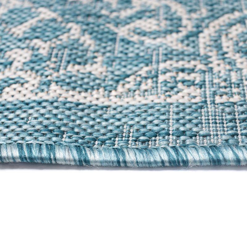 Liora Manne Carmel Antique Tile Indoor/Outdoor Rug Aqua 7'10" x 9'10"