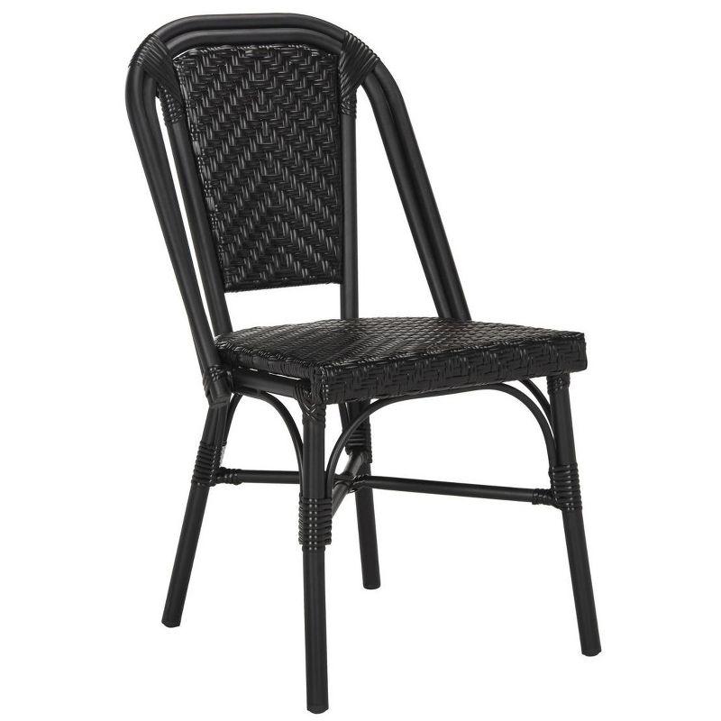 Daria Black Wicker Transitional Side Chair Set