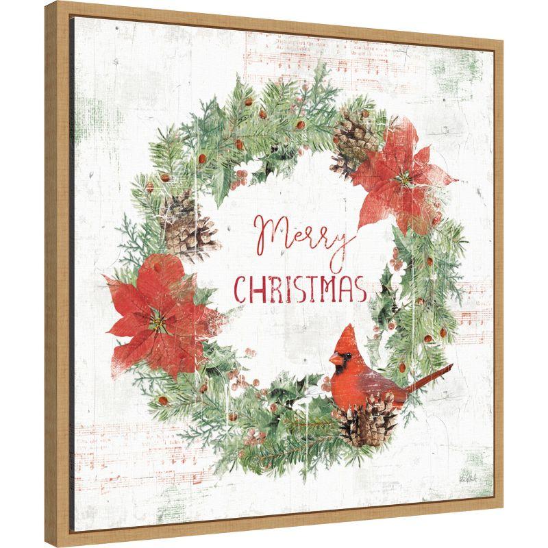 Amanti Art Wooded Holiday V Christmas by Katie Pertiet Canvas Wall Art Print Framed 22 x 22-in.