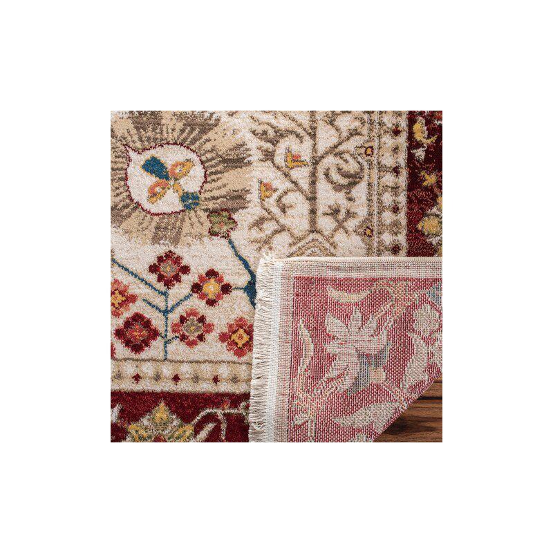 Kashan KSN303 Power Loomed Runner Rug - Ivory/Red - 2'6"x6' - Safavieh.