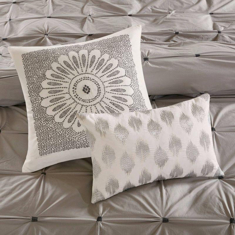 Elastic Embroidered Cotton Comforter Set