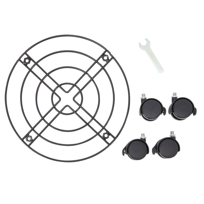 Bright Creations 4 Pack Metal Rolling Plant Stand, Planter Caddy with Wheels for Indoor and Outdoor Pots (10.6 Inches)