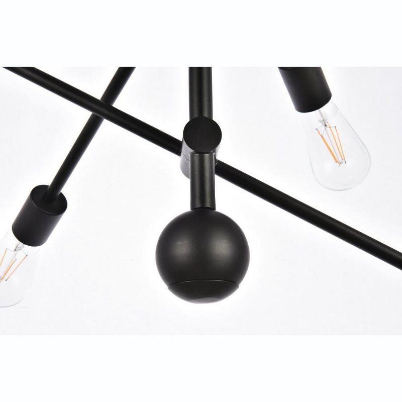 Elegant Lighting Axel 6 lights black pendant with chain