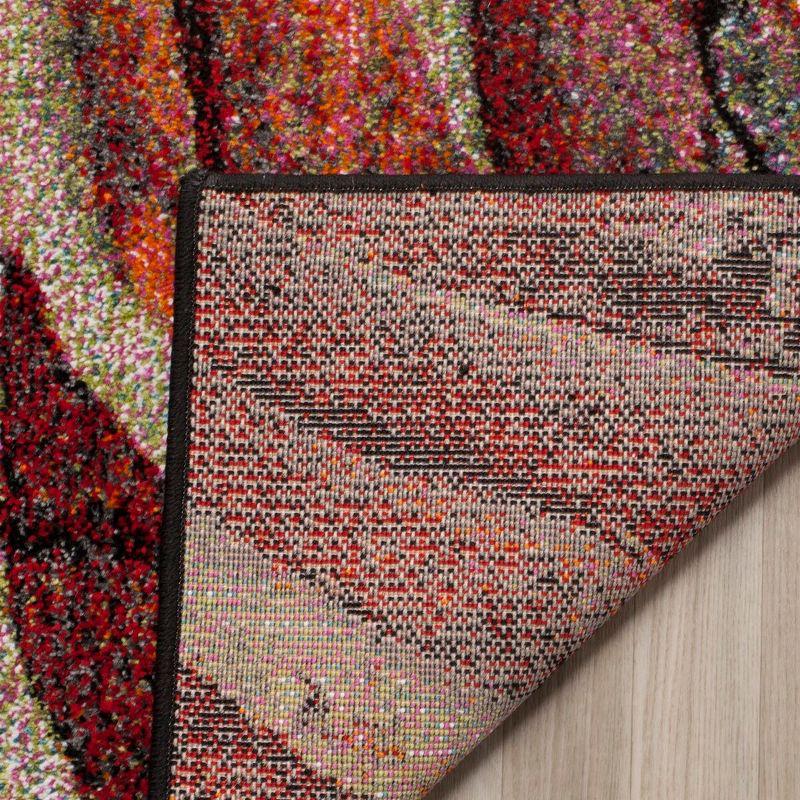 Glacier GLA126 Power Loomed Indoor Runner - Red/Multi - 2'3"x10' - Safavieh