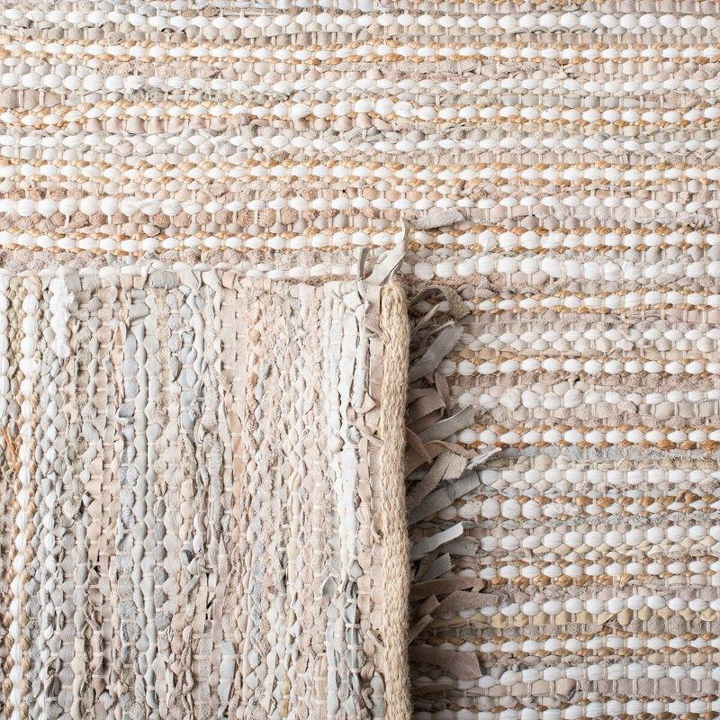 Vintage Leather VTL373 Hand Woven Indoor Area Rug - Beige/Multi - 5'x8' - Safavieh.