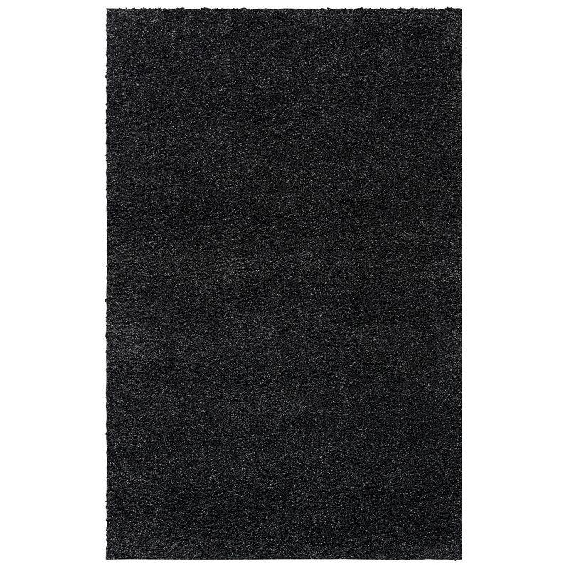 Dark Grey 5'1" x 8' Synthetic Shag Area Rug