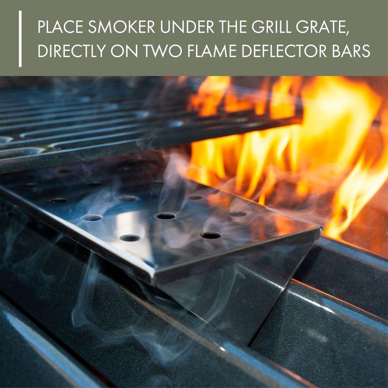 Charcoal Companion Large Nonstick V-Shaped Smoker Box for Gas Grills, Provides Great Smoky Flavor