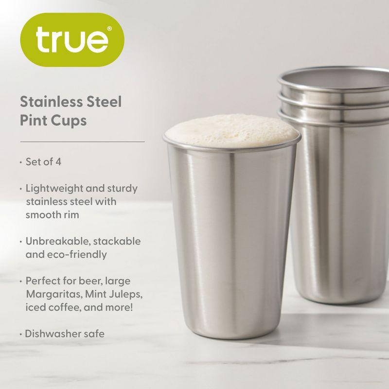 True Stainless Steel Pint Glasses