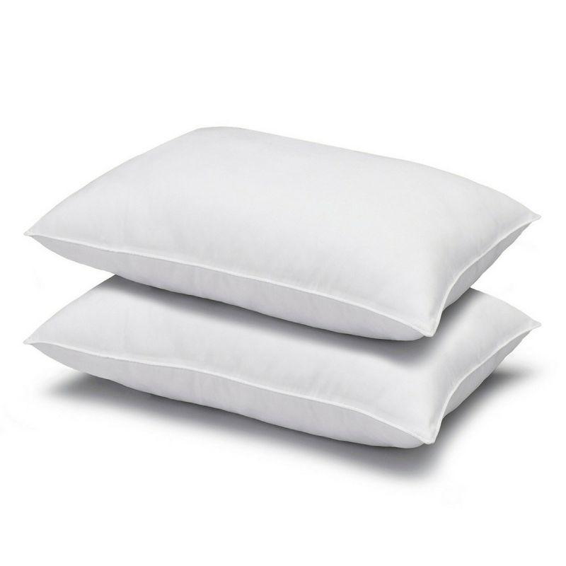 Standard White Hypoallergenic Microfiber Down Alternative Pillow Set