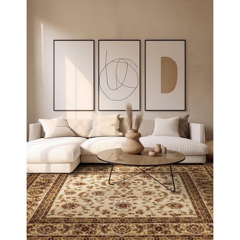 Unique Loom Voyage Collection Area Rug - St. Louis (7' 1" Square Cream/Brown)