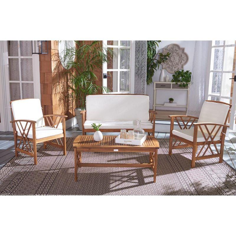 Fontana 4 Piece Patio Outdoor Conversation Set  - Safavieh