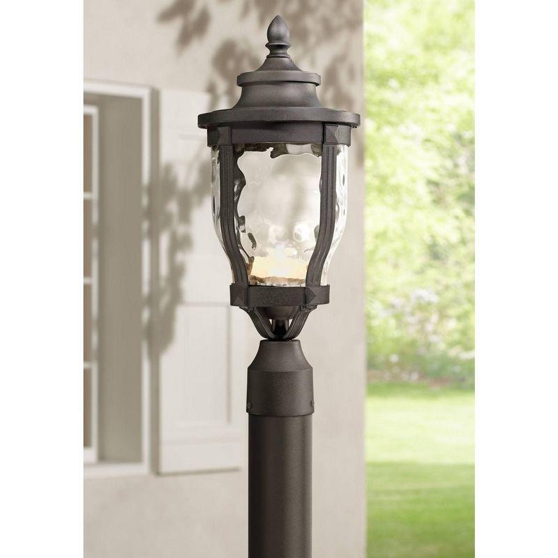 Minka Lavery Vintage Outdoor Post Light Fixture Black LED 19 1/4" Clear Hammered Glass for Post Exterior Barn Deck Porch Patio