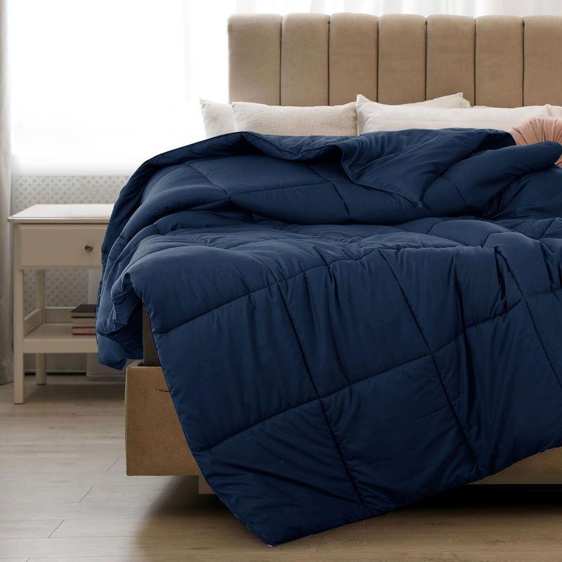 All Season Down Alternative Duvet Insert with Corner Tabs Hypoallergenic Ultra Soft 1 Piece Comforter - Twin , Navy Blue