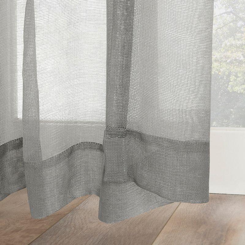 Amina Open Weave Indoor/Outdoor Sheer Tab Top Curtain Panel