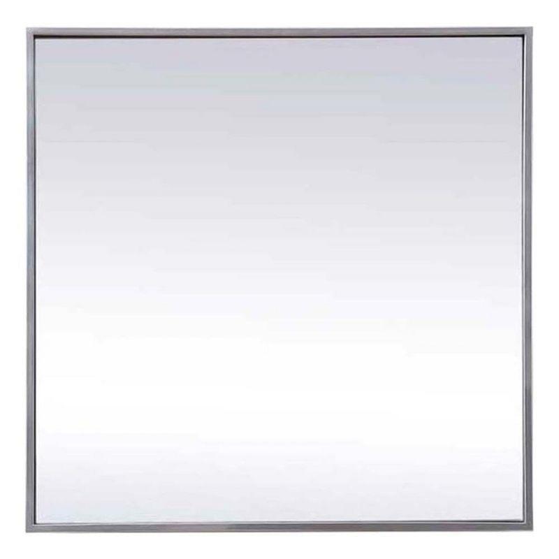 Elegant Lighting Metal Frame Square Mirror 24 inch in Silver
