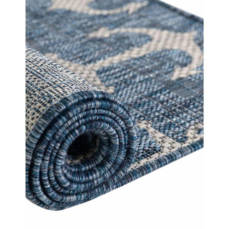 Coastal Charm 7x10 Blue/Gray Synthetic Outdoor Rug