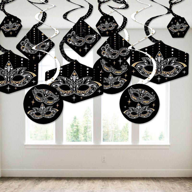 Big Dot of Happiness Masquerade - Carnival Mask Party Hanging Decor - Party Decoration Swirls - Set of 40