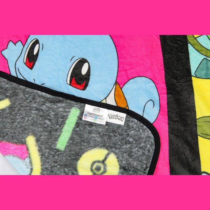 Pokemon 90's Character Box Design Gaming Plush Throw Blanket 46' x 60' Multicoloured