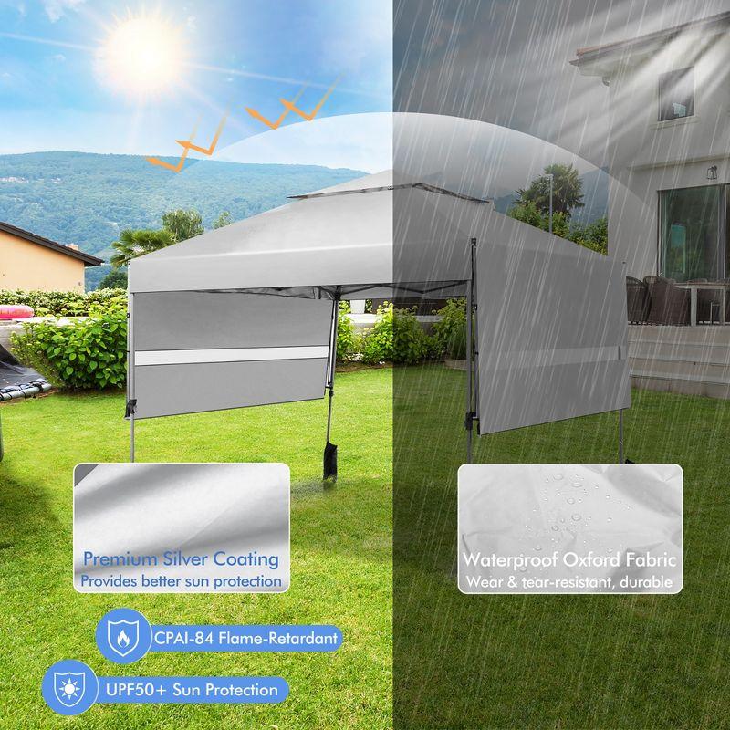 Costway 10'x17.6'Outdoor Instant Pop-up Canopy Tent Dual Half Awnings Adjust Patio White