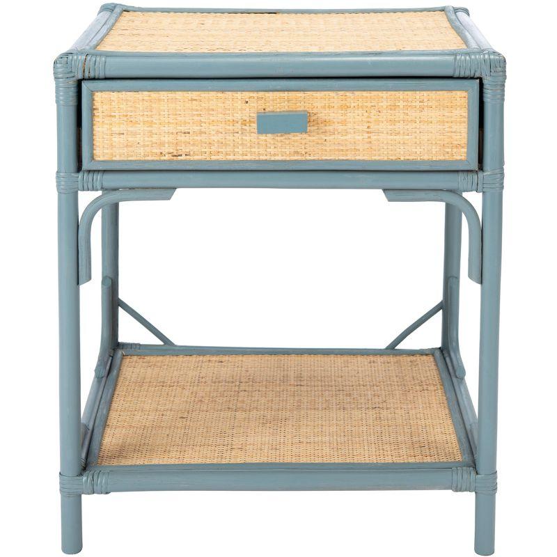Roya 1 Drawer 1 Shelf Nightstand - Blue Grey/Natural - Safavieh.