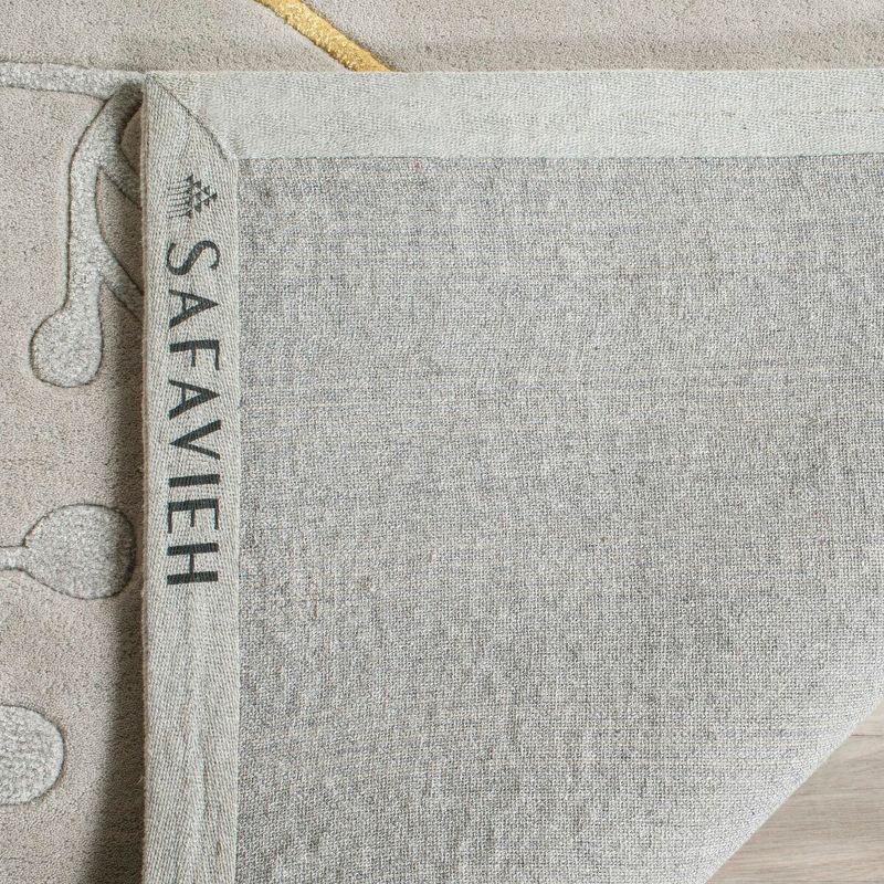 Handmade Gray Tufted Wool and Viscose Rectangular Rug