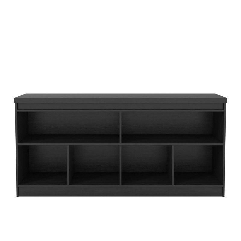 62.99" Viennese 6 Shelves Buffet Cabinet Matte Black - Manhattan Comfort: Modern Credenza Console