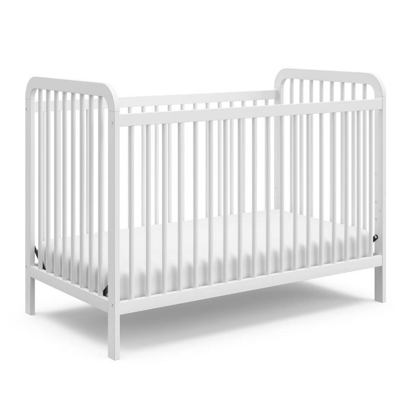 White Pine Wood 3-in-1 Convertible Crib with Adjustable Height