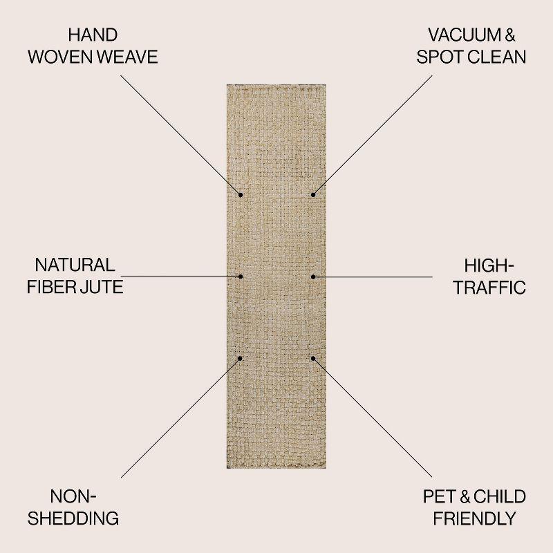JONATHAN Y Estera Hand Woven Boucle Chunky Jute Ivory 2 ft. x 8 ft. Runner Rug