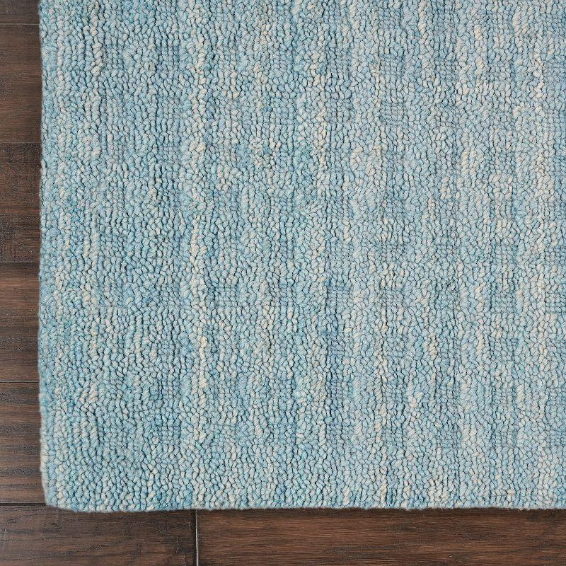 Artisan Sky Blue Wool Textured 27" x 96" Runner Rug