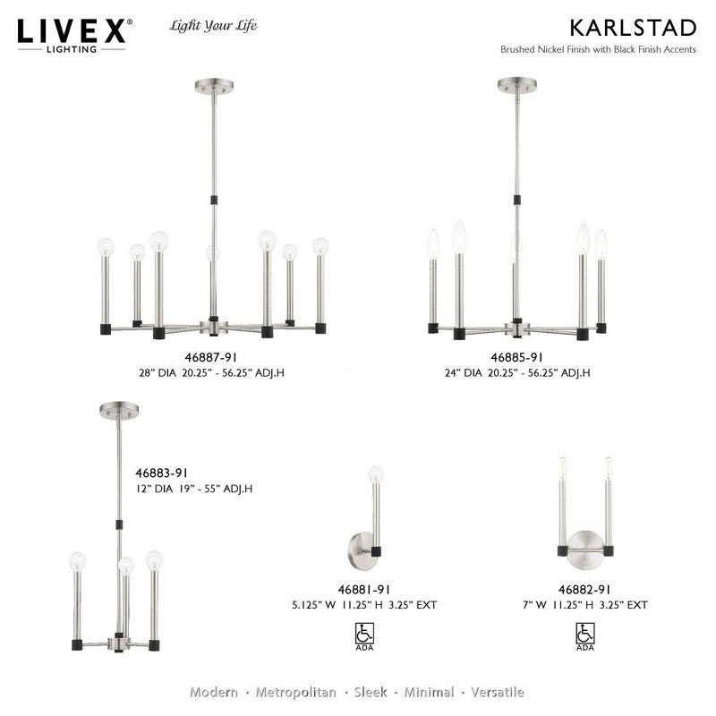 Livex Lighting Karlstad 3 - Light Chandelier in  Brushed Nickel