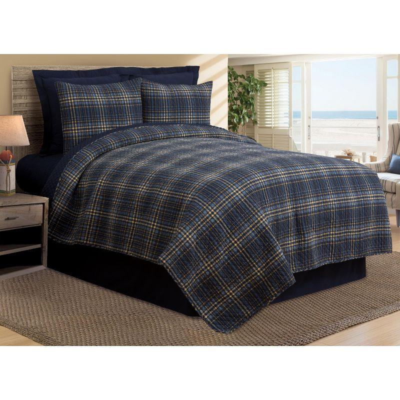 Harvey Blue Plaid Cotton Standard Sham