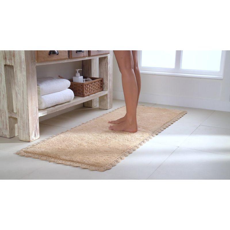 Provence Elegance White Crochet Bath Runner 22"x60"