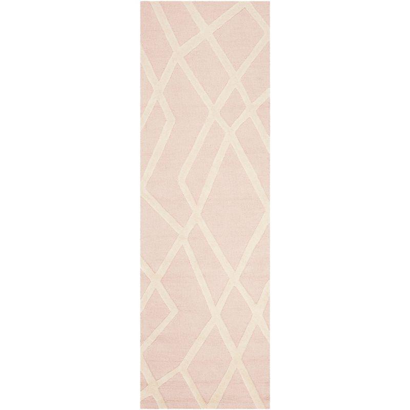 Safavieh Kids Abstract SFK905 Hand Tufted Indoor Runner Rug - Pink/Ivory - 2'6"x8' - Safavieh