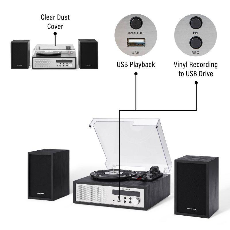 Crosley Sloane Shelf System Vinyl Record Player - Black