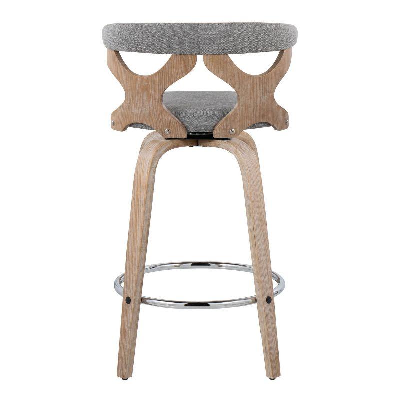 Gardenia Gray Swivel Counter Stools with Chrome Footrest, Set of 2