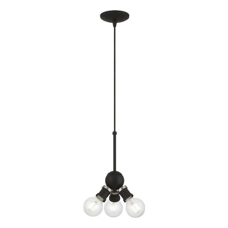 Livex Lighting Lansdale 3 - Light Pendant in  Black/Brushed Nickel